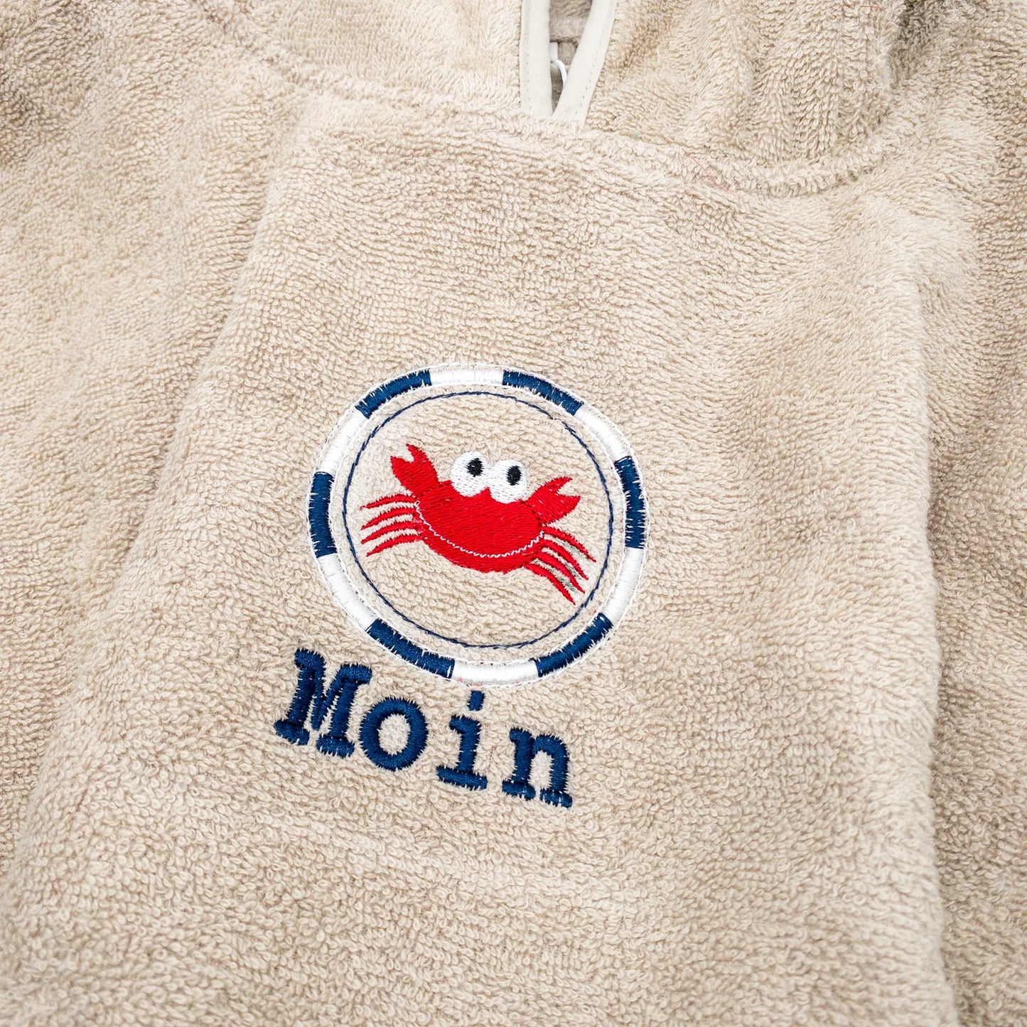 Badeponcho - Krabbe und Personalisierung