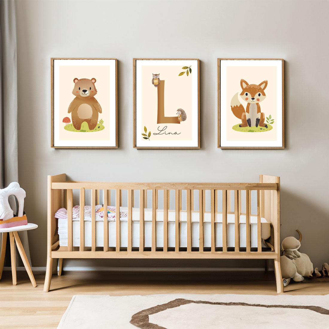 Personalisierbares Wald-Abenteuer 3er Poster-Set