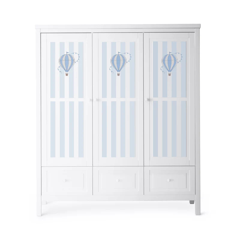 Kleiderschrank 3 Türig handbemalt - Isle of Dogs Design