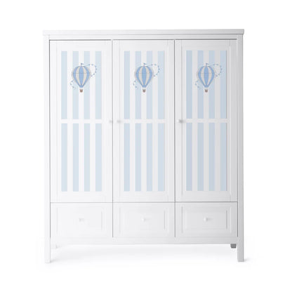 Kleiderschrank 3 Türig handbemalt - Isle of Dogs Design