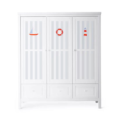 Kleiderschrank 3 Türig handbemalt - Isle of Dogs Design