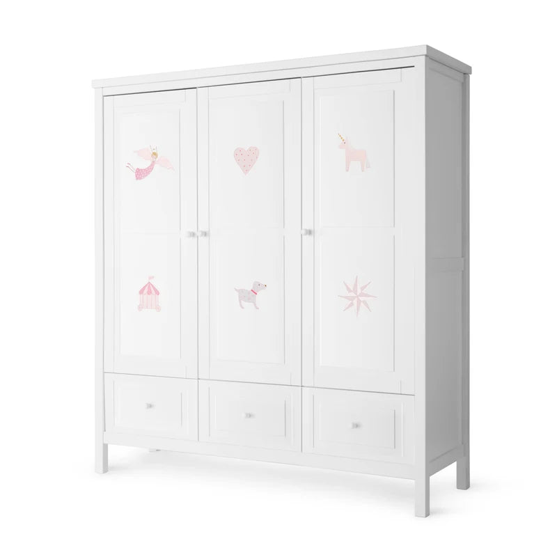 Kleiderschrank 3 Türig handbemalt - Isle of Dogs Design