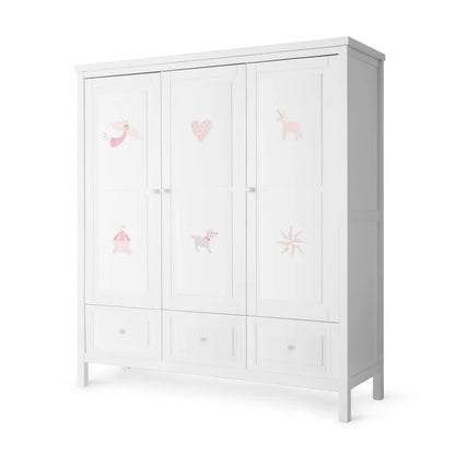 Kleiderschrank 3 Türig handbemalt - Isle of Dogs Design