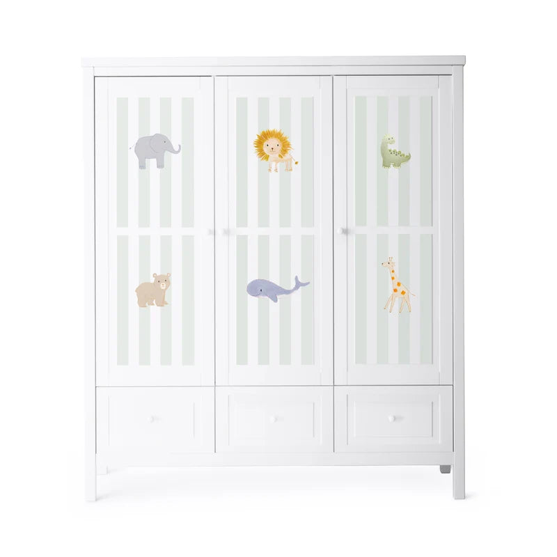 Kleiderschrank 3 Türig handbemalt - Isle of Dogs Design