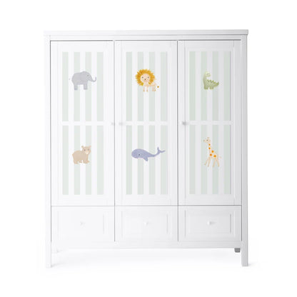Kleiderschrank 3 Türig handbemalt - Isle of Dogs Design
