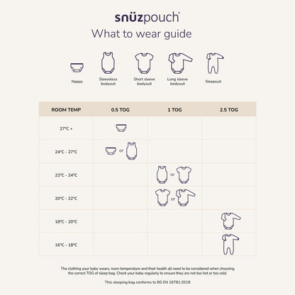 SnüzPouch Babyschlafsack 2,5 TOG – Sand Cloud & Cashmere Cross
