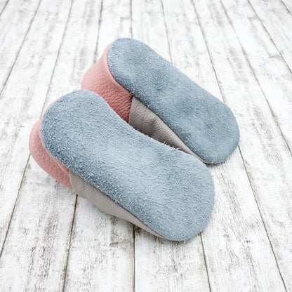 Krabbelschuhe aus Leder - personalisierbar mit Reh