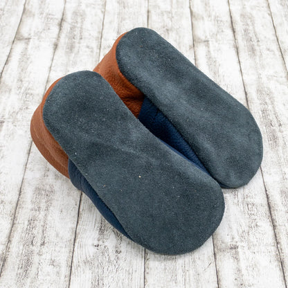Krabbelschuhe aus Leder - personalisierbar mit Fuchs
