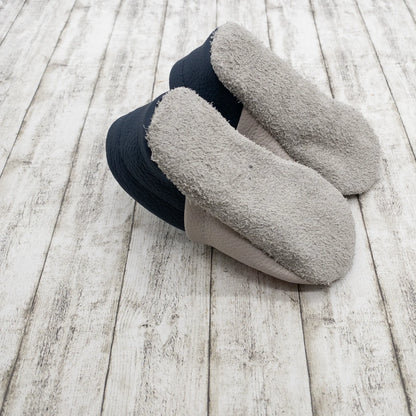 Krabbelschuhe aus Leder - personalisierbar mit Feuerwehr