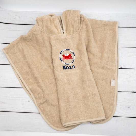 Badeponcho - Krabbe und Personalisierung