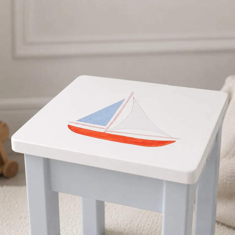 Kinderhocker handbemalt - Isle of Dogs Design