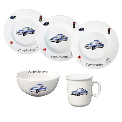 Kindergeschirr-Set aus Porzellan 5-teilig - personalisiert