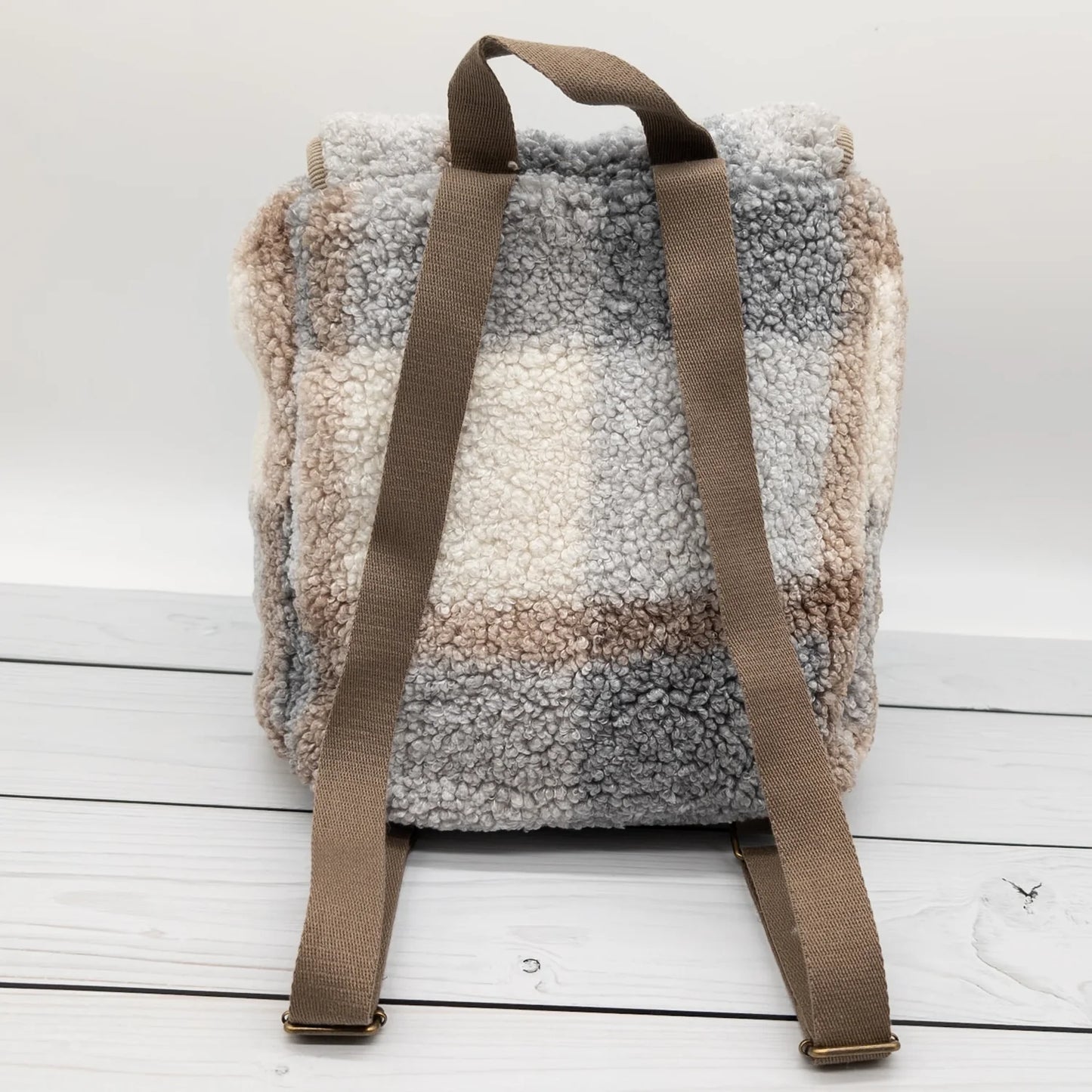 Personalisierter Teddy Kinderrucksack – Bouclé Rucksack für Baby & Kindergarten