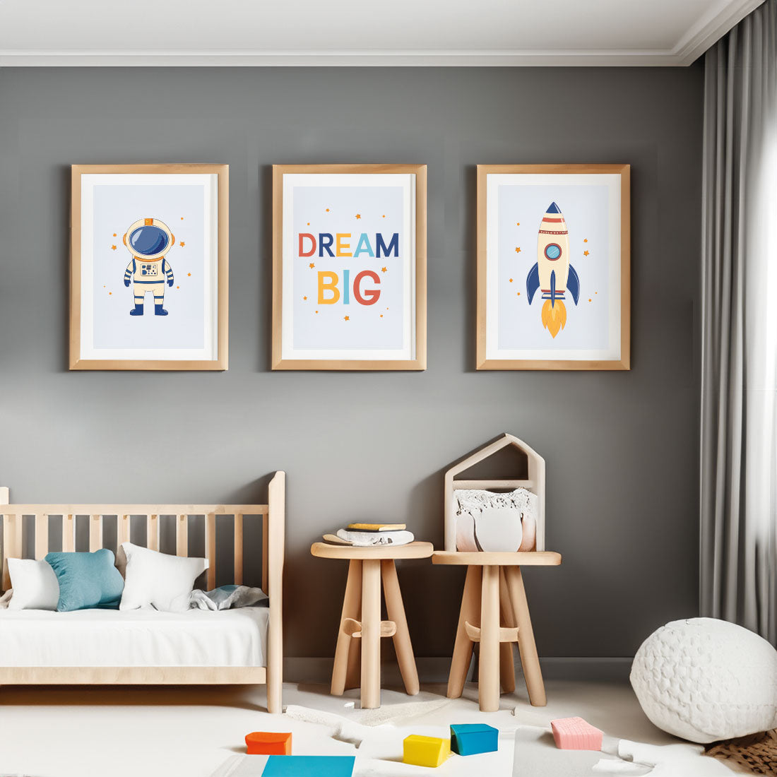 Personalisierbares Weltraum-Abenteuer 3er Poster-Set