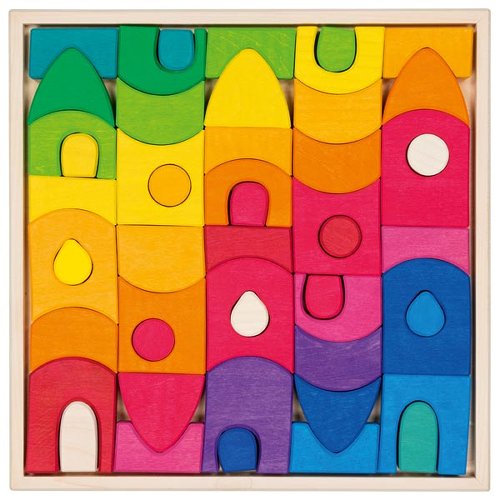 Stadtpuzzle Morgana – Holzpuzzle & kreative Bausteine für Fantasie, Spiel & Motorik (36 Teile)