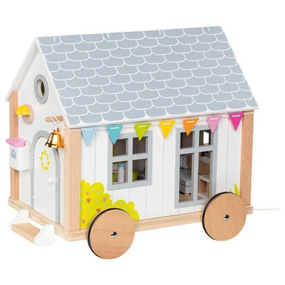 Tiny House Hygge – Holz‑Puppenhaus im Bauwagendesign mit 40‑teiligem Zubehör