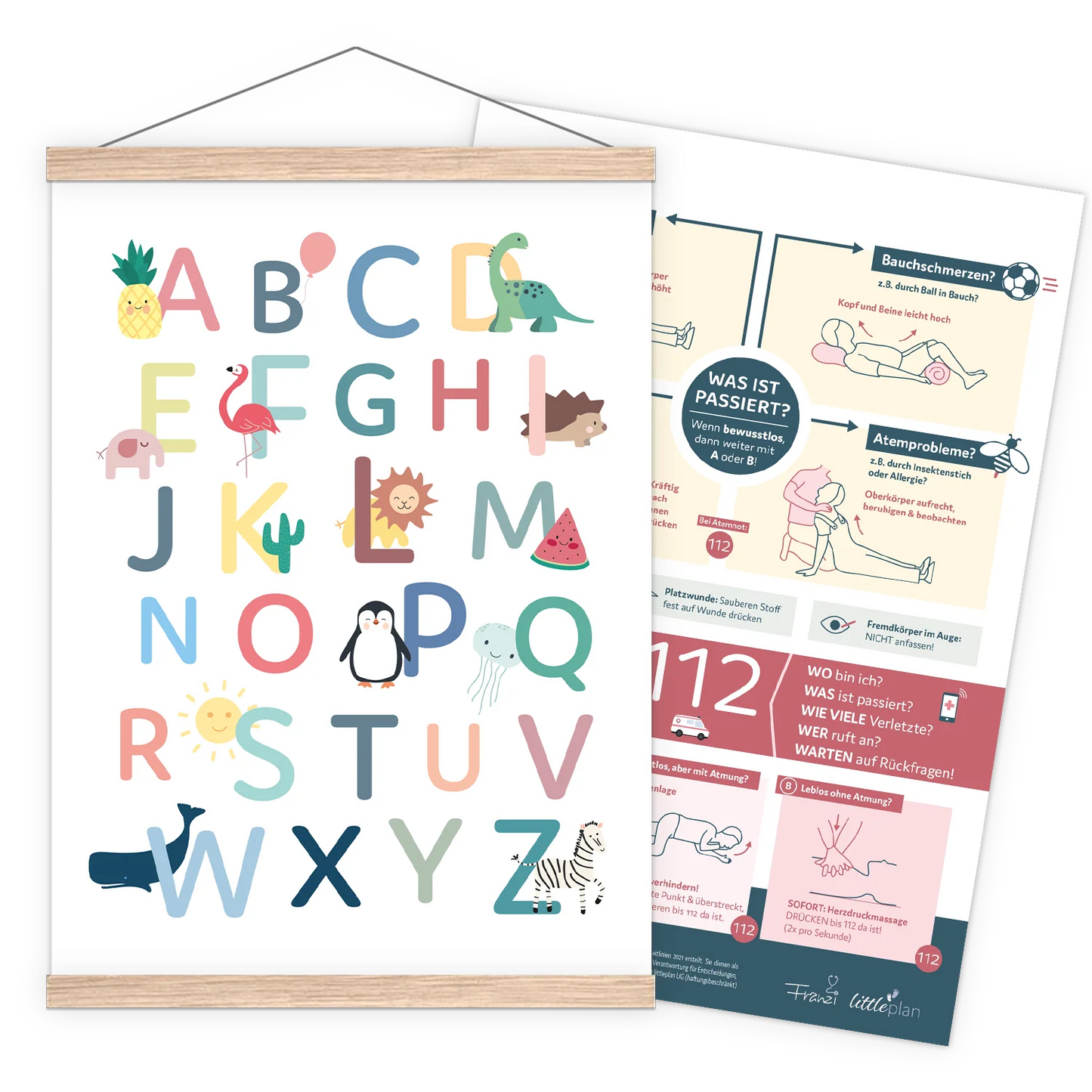 Set – ABC Poster & 4in1 Erste Hilfe Memospiel für den Schulstart
