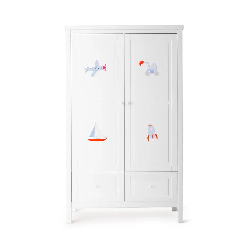 Kleiderschrank 2 Türig handbemalt - Isle of Dogs Design