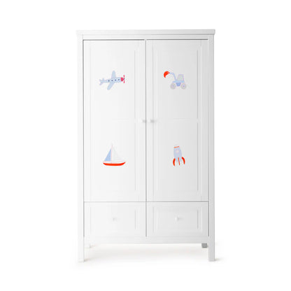 Kleiderschrank 2 Türig handbemalt - Isle of Dogs Design